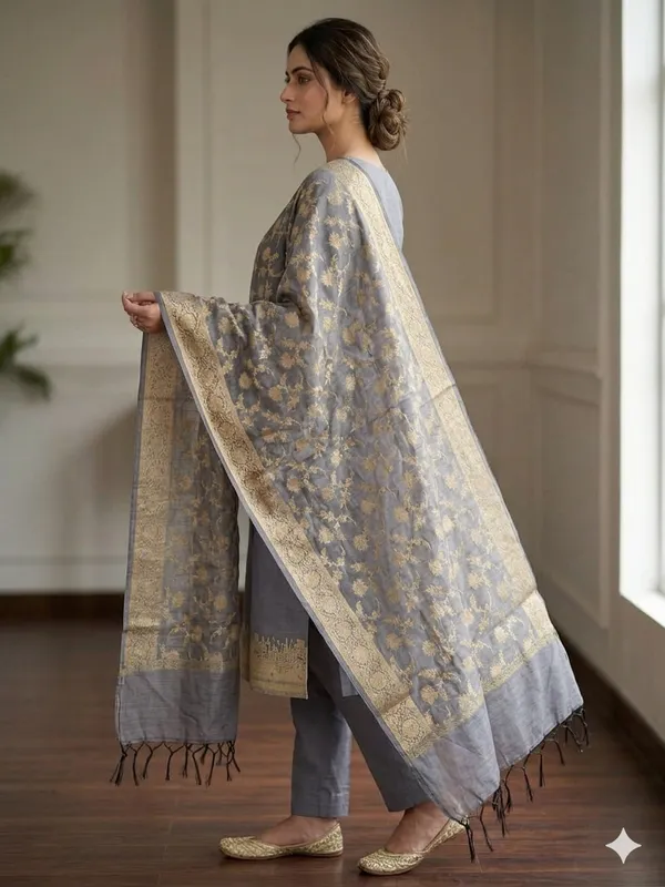 Saltegrey_Banarasi_Unstitched_Suit_Fabric_|_Cotton_Silk_Dress_Material_with_Zari_Weaving