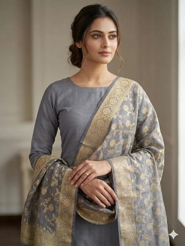 Saltegrey_Banarasi_Unstitched_Suit_Fabric_|_Cotton_Silk_Dress_Material_with_Zari_Weaving