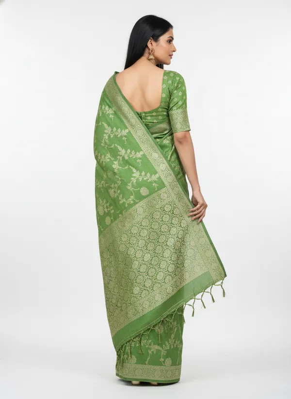 Green_Banarasi_Silk_Jaal_Work_Zari_Weaved_Saree