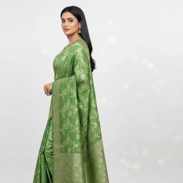 Green_Banarasi_Silk_Jaal_Work_Zari_Weaved_Saree