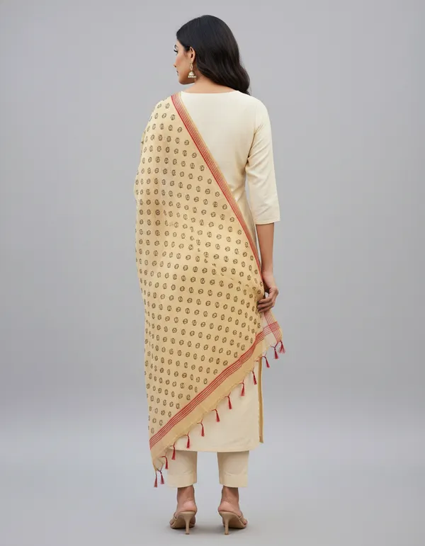 Beige_Banarasi_Cotton_Printed_Dupatta
