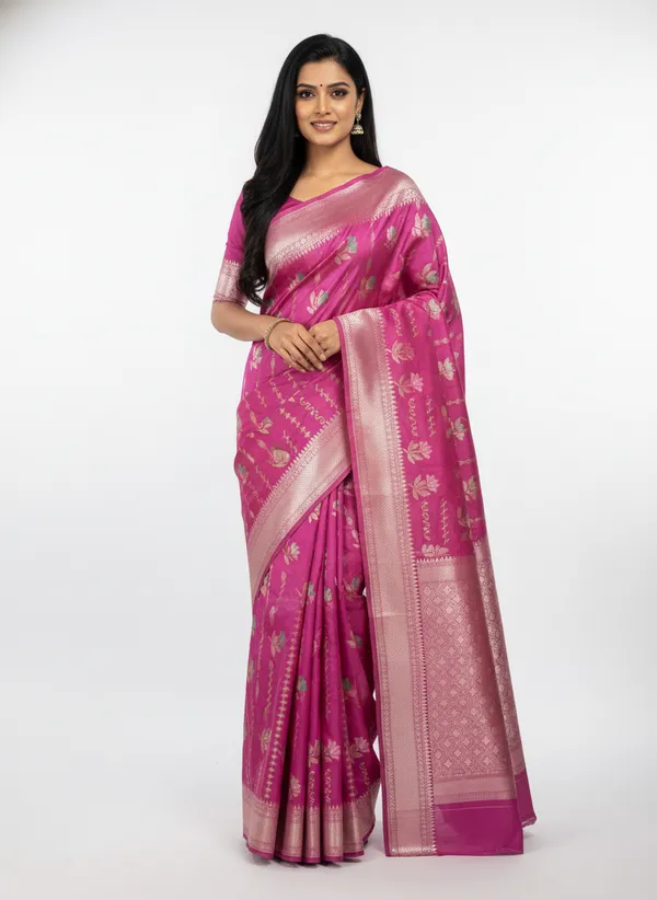 Rani_Pink_Banarasi_Silk_Meena_Work_Zari_Weaved_Saree