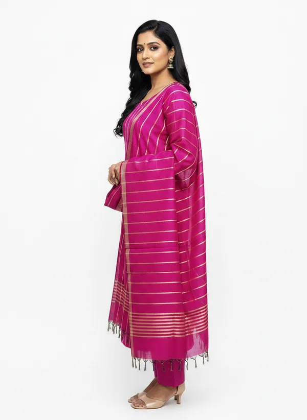 Magenta_Banarasi_Unstitched_Suit_Fabric_|_Cotton_Silk_Dress_Material_with_Zari_Weaving