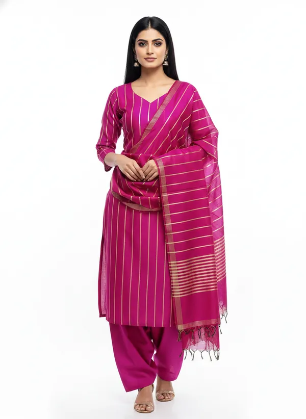 Magenta_Banarasi_Unstitched_Suit_Fabric_|_Cotton_Silk_Dress_Material_with_Zari_Weaving