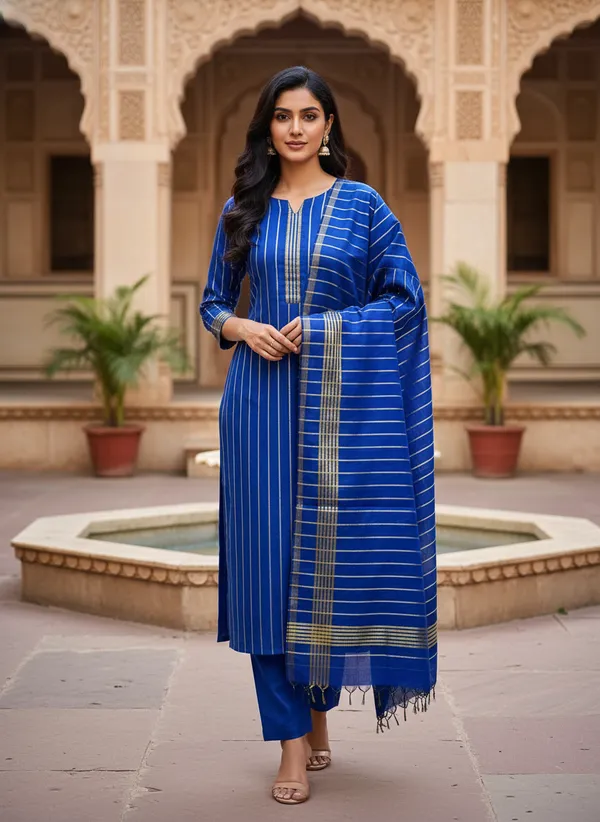 Royal_Blue_Banarasi_Cotton_Silk_Unstitched_Suit_Set_with_Dupatta_For_Women