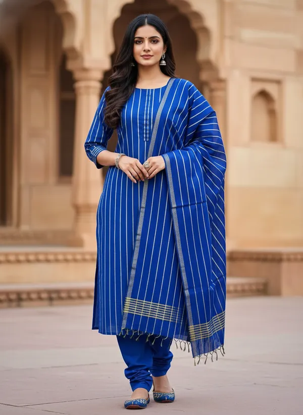 Royal_Blue_Banarasi_Cotton_Silk_Unstitched_Suit_Set_with_Dupatta_For_Women