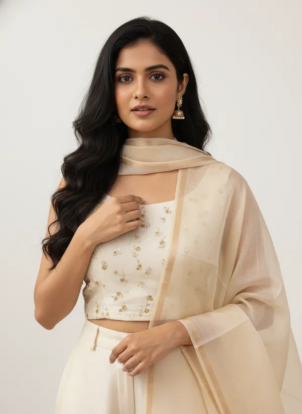Cream_Banarasi_Plain_Dupatta_with_Zari_Border_for_Women_|_Lightweight_Traditional_Ethnic_Dupatta