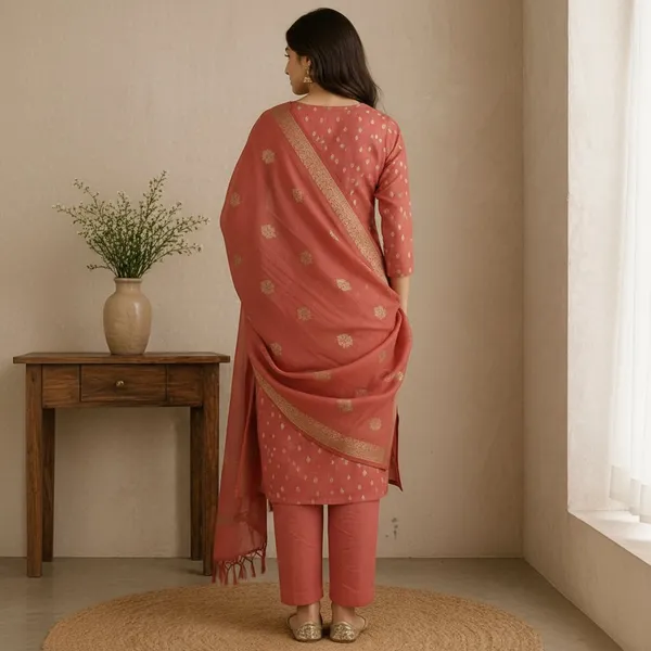 Peach_Banarasi_Unstitched_Suit_Fabric_|_Cotton_Silk_Dress_Material_with_Zari_Weaving