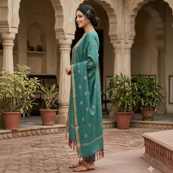 Sea_Green_Banarasi_Unstitched_Suit_Fabric_|_Cotton_Silk_Dress_Material_with_Zari_Weaving