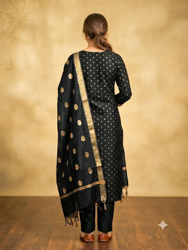 Black_Banarasi_Unstitched_Suit_Fabric_|_Cotton_Silk_Dress_Material_with_Zari_Weaving
