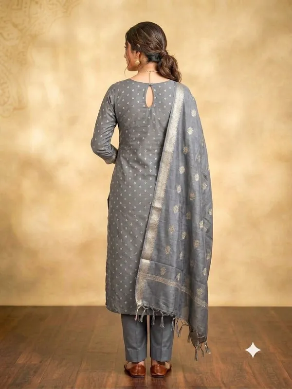 Grey_Banarasi_Unstitched_Suit_Fabric_|_Cotton_Silk_Dress_Material_with_Zari_Weaving
