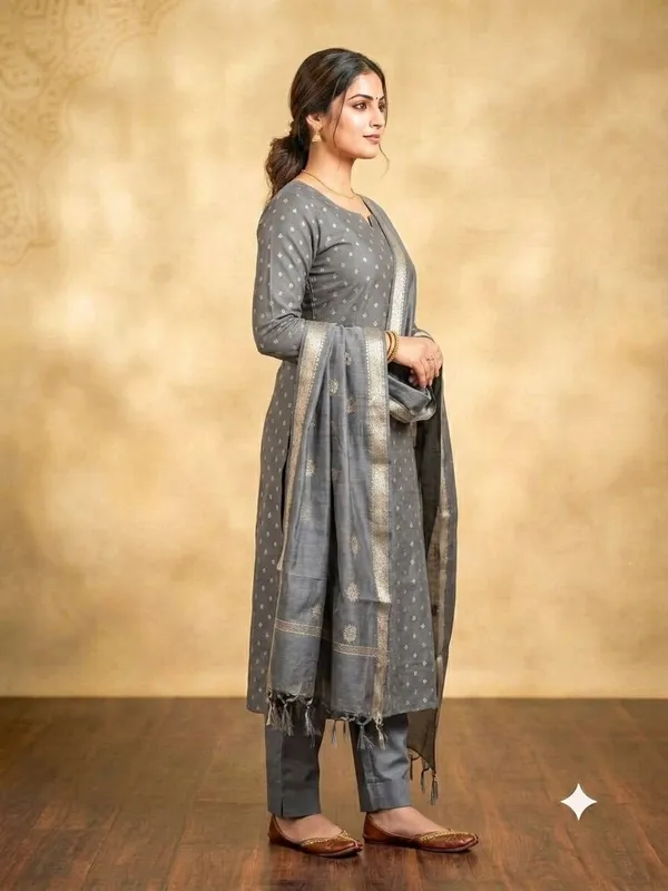 Grey_Banarasi_Unstitched_Suit_Fabric_|_Cotton_Silk_Dress_Material_with_Zari_Weaving