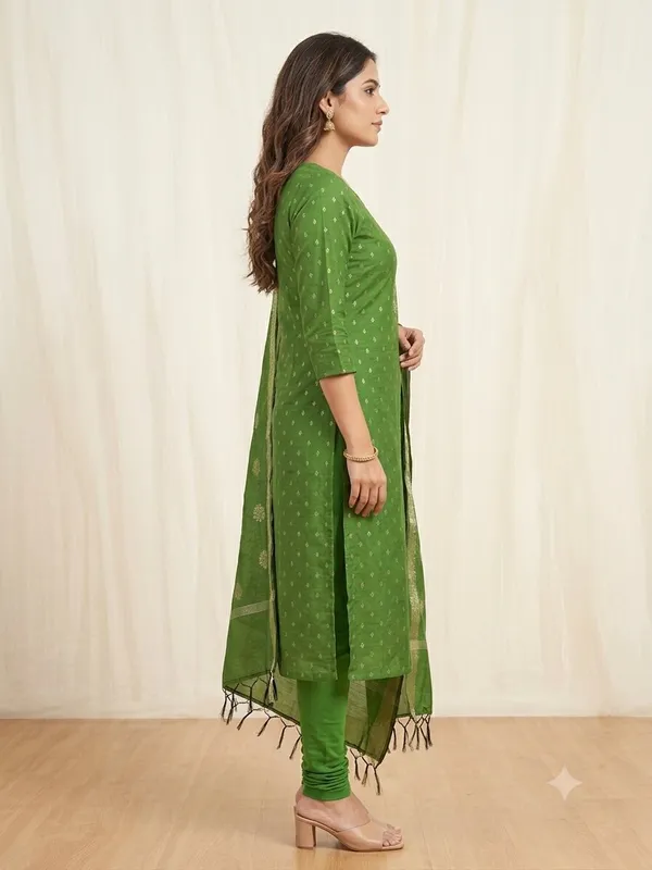 Mehendi_Banarasi_Unstitched_Suit_Fabric_|_Cotton_Silk_Dress_Material_with_Zari_Weaving