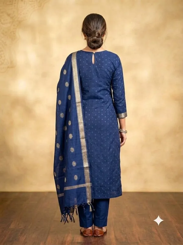 Navy_Blue_Banarasi_Unstitched_Suit_Fabric_|_Cotton_Silk_Dress_Material_with_Zari_Weaving