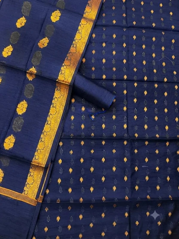 Navy_Blue_Banarasi_Unstitched_Suit_Fabric_|_Cotton_Silk_Dress_Material_with_Zari_Weaving