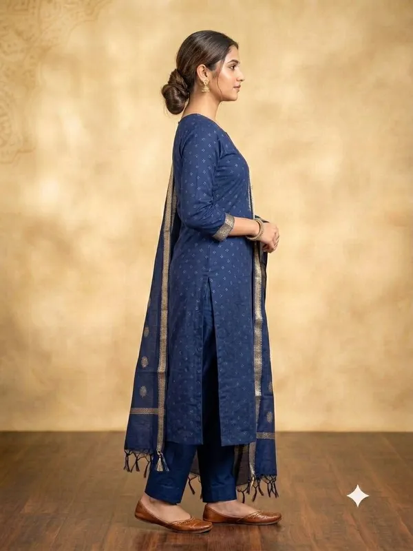 Navy_Blue_Banarasi_Unstitched_Suit_Fabric_|_Cotton_Silk_Dress_Material_with_Zari_Weaving