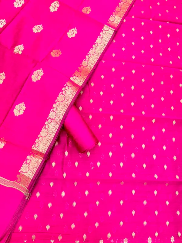 Magenta_Banarasi_Unstitched_Suit_Fabric_|_Cotton_Silk_Dress_Material_with_Zari_Weaving