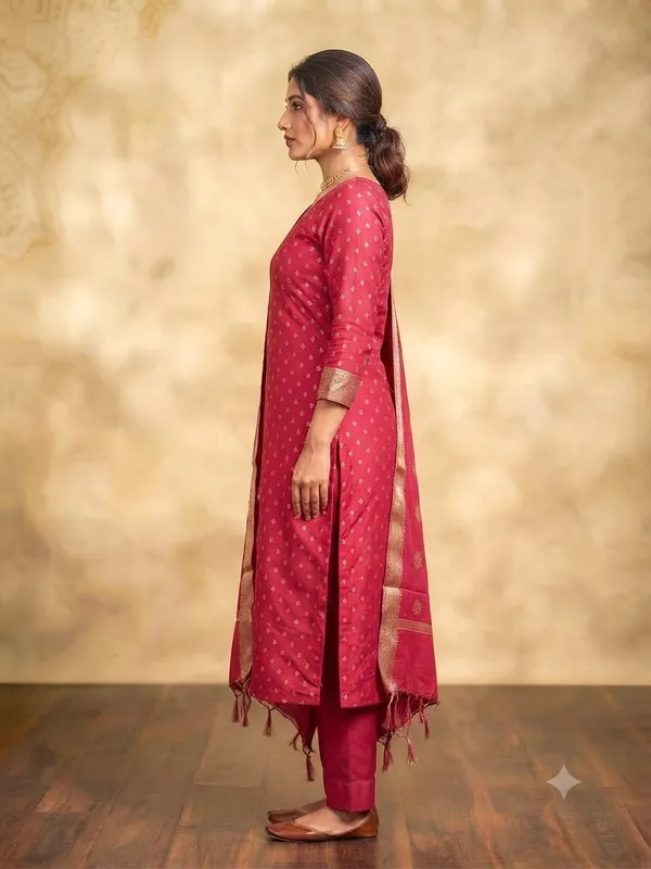 Magenta_Banarasi_Unstitched_Suit_Fabric_|_Cotton_Silk_Dress_Material_with_Zari_Weaving