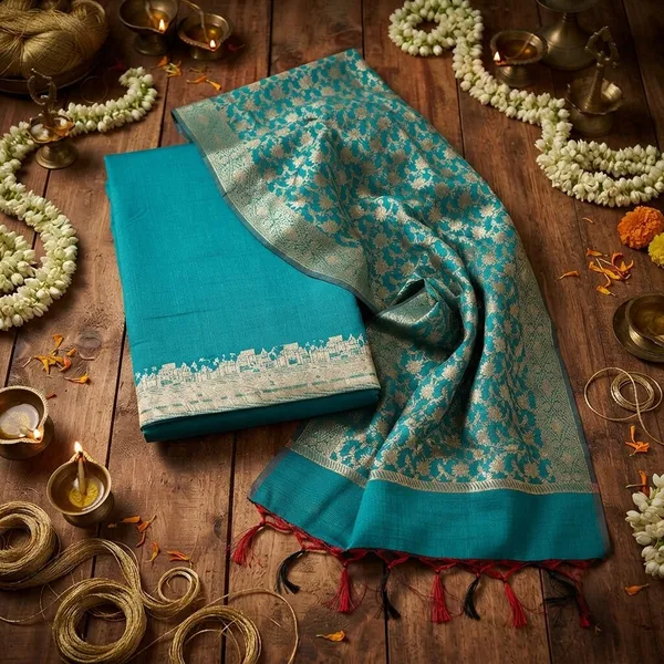 Sea_Green_Banarasi_Unstitched_Suit_Fabric_|_Cotton_Silk_Dress_Material_with_Zari_Weaving