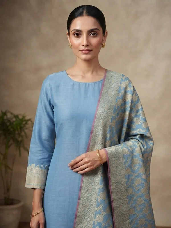 Light_Blue_Banarasi_Unstitched_Suit_Fabric_|_Cotton_Silk_Dress_Material_with_Zari_Weaving