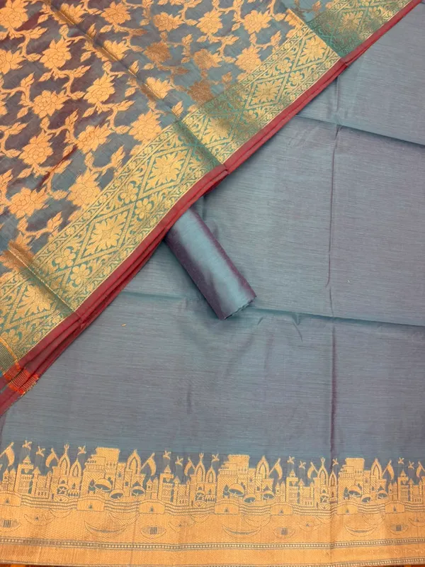 Light_Blue_Banarasi_Unstitched_Suit_Fabric_|_Cotton_Silk_Dress_Material_with_Zari_Weaving