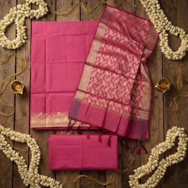 Light_Pink_Banarasi_Unstitched_Suit_Fabric_|_Cotton_Silk_Dress_Material_with_Zari_Weaving