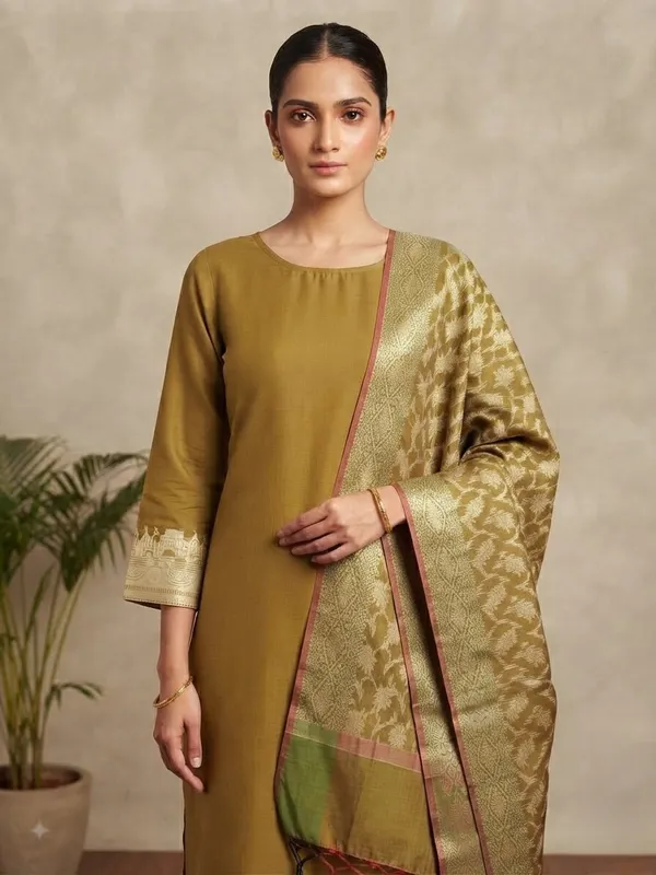 Mehendi_Banarasi_Unstitched_Suit_Fabric_|_Cotton_Silk_Dress_Material_with_Zari_Weaving