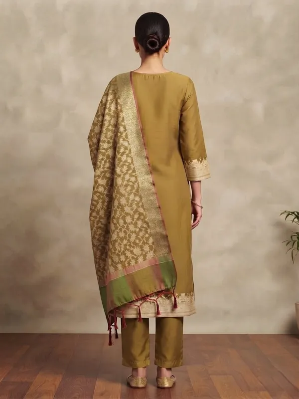 Mehendi_Banarasi_Unstitched_Suit_Fabric_|_Cotton_Silk_Dress_Material_with_Zari_Weaving