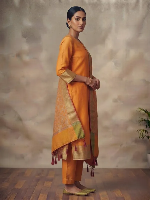 Mustard_Banarasi_Unstitched_Suit_Fabric_|_Cotton_Silk_Dress_Material_with_Zari_Weaving