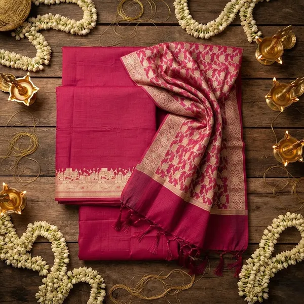 Ranipink_Banarasi_Unstitched_Suit_Fabric_|_Cotton_Silk_Dress_Material_with_Zari_Weaving