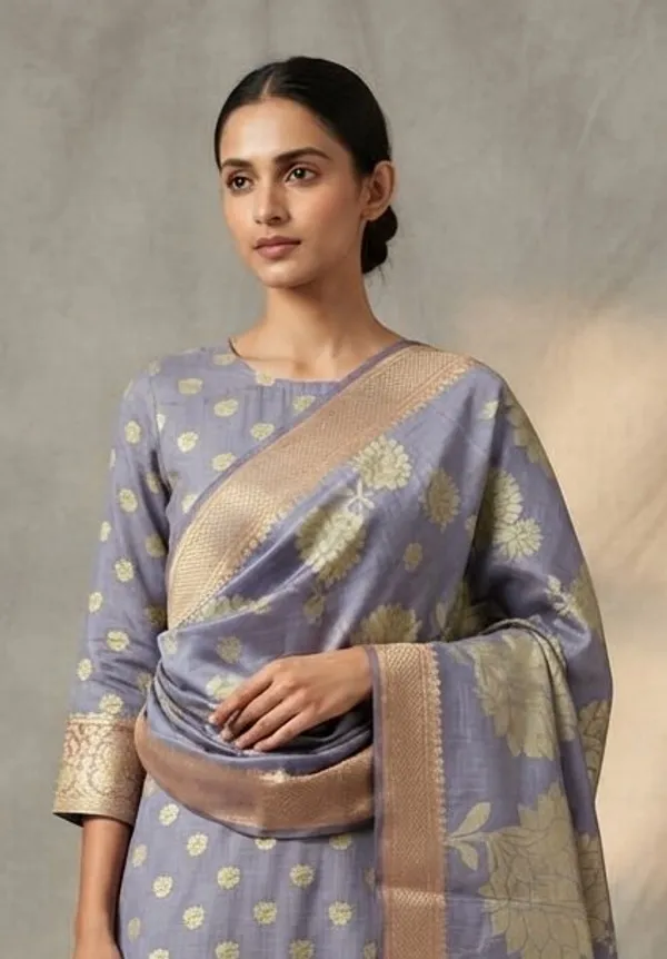 Grey_Banarasi_Unstitched_Suit_Fabric_|_Cotton_Silk_Dress_Material_with_Zari_Weaving