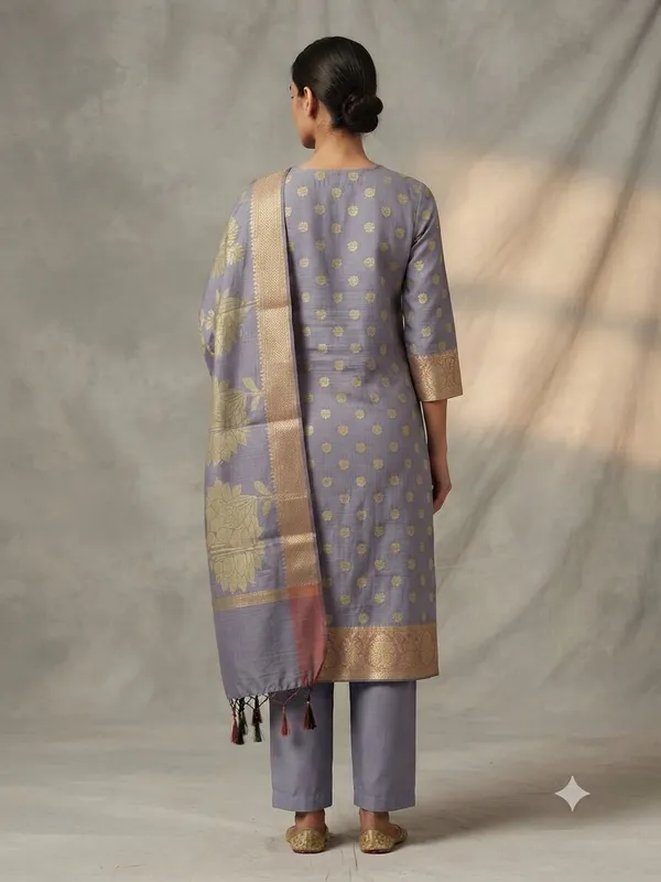 Grey_Banarasi_Unstitched_Suit_Fabric_|_Cotton_Silk_Dress_Material_with_Zari_Weaving