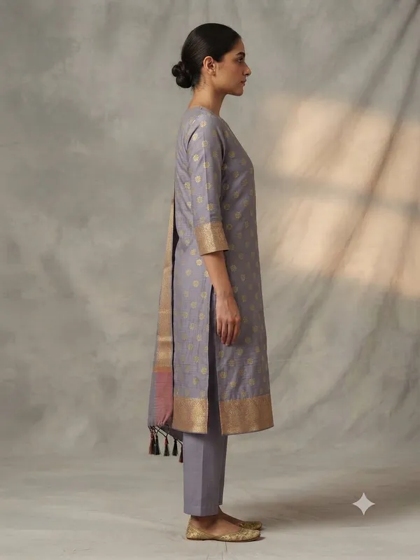 Grey_Banarasi_Unstitched_Suit_Fabric_|_Cotton_Silk_Dress_Material_with_Zari_Weaving