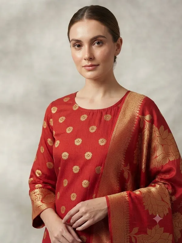 Maroon_Banarasi_Unstitched_Suit_Fabric_|_Cotton_Silk_Dress_Material_with_Zari_Weaving