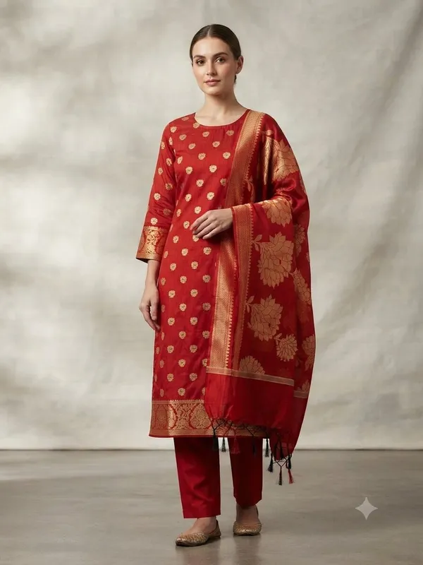 Maroon_Banarasi_Unstitched_Suit_Fabric_|_Cotton_Silk_Dress_Material_with_Zari_Weaving