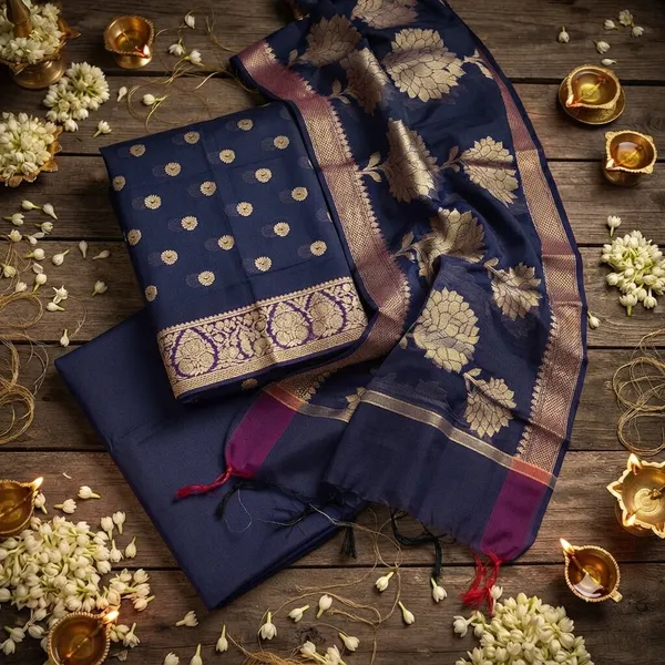 Navy_blue_Banarasi_Unstitched_Suit_Fabric_|_Cotton_Silk_Dress_Material_with_Zari_Weaving
