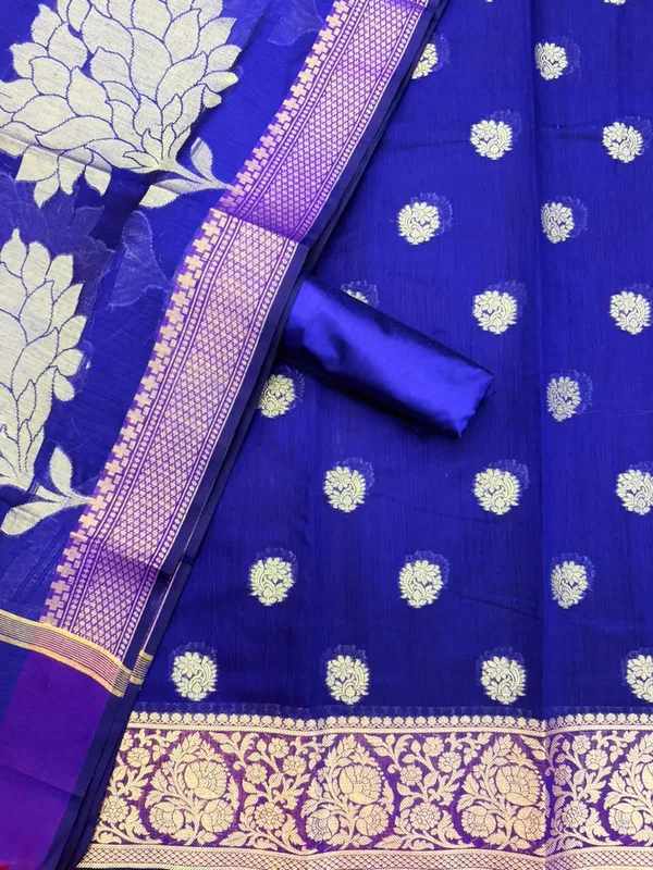 Royal_Blue_Unstitched_Suit_Fabric_|_Cotton_Silk_Dress_Material_with_Zari_Weaving