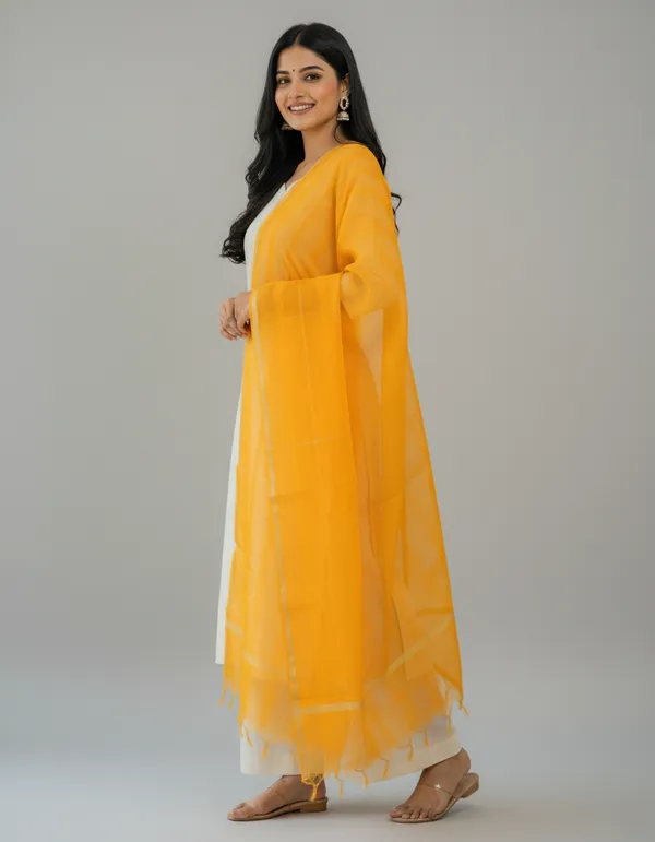 Yellow_Banarasi_Moonga_Check_Dupatta_For_Women