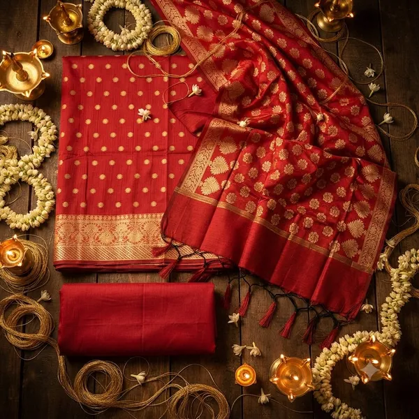 Maroon_Banarasi_Cotton_Silk_Unstitched_Suit_With_Dupatta_For_Women