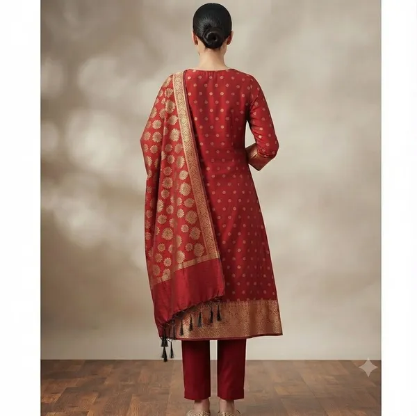 Maroon_Banarasi_Cotton_Silk_Unstitched_Suit_With_Dupatta_For_Women