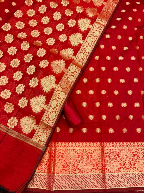 Maroon_Banarasi_Cotton_Silk_Unstitched_Suit_With_Dupatta_For_Women
