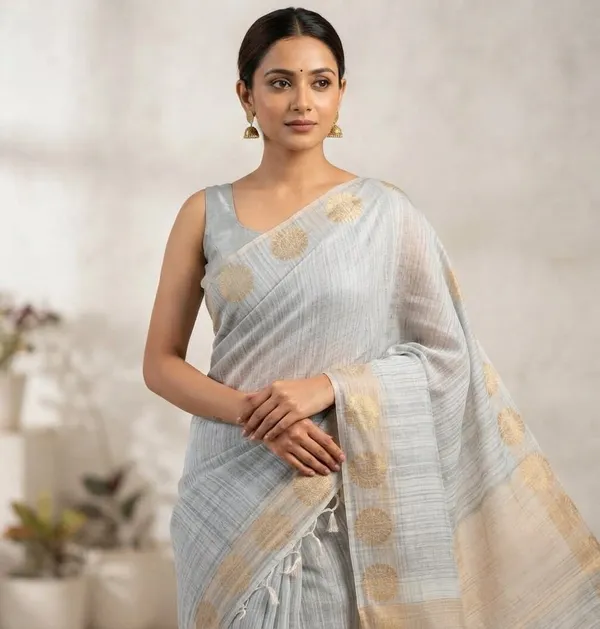 Grey_Banarasi_Premium_Khadi_Silk_Saree_||_Authentic_Indian_Silk_Saree