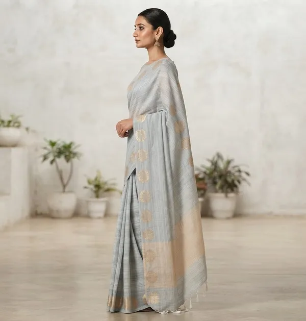 Grey_Banarasi_Premium_Khadi_Silk_Saree_||_Authentic_Indian_Silk_Saree