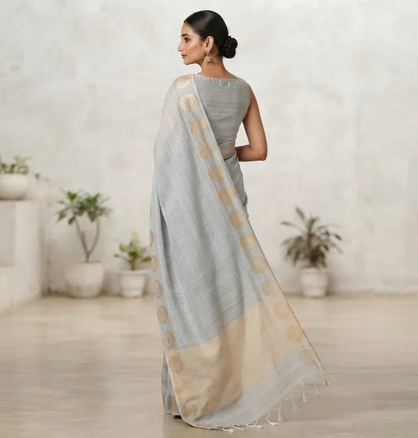 Grey_Banarasi_Premium_Khadi_Silk_Saree_||_Authentic_Indian_Silk_Saree