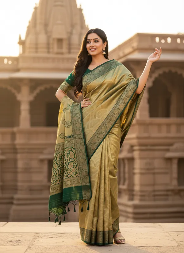 Bottel_Green_Tissue_Silk_Sarees_Online_|_Authentic_Banarasi_Collection