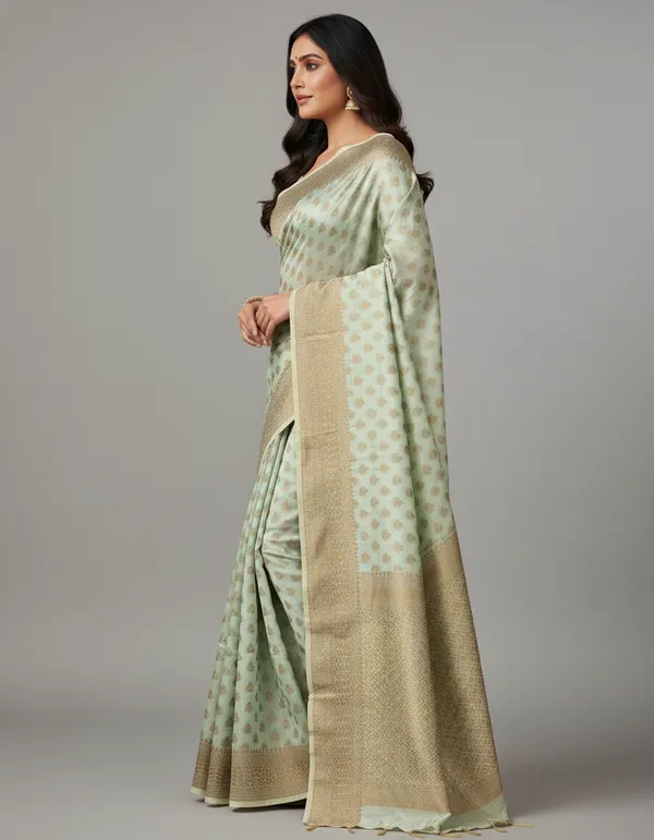 Pista_Banarasi_Kota_Silk_Zari_Weaved_Saree