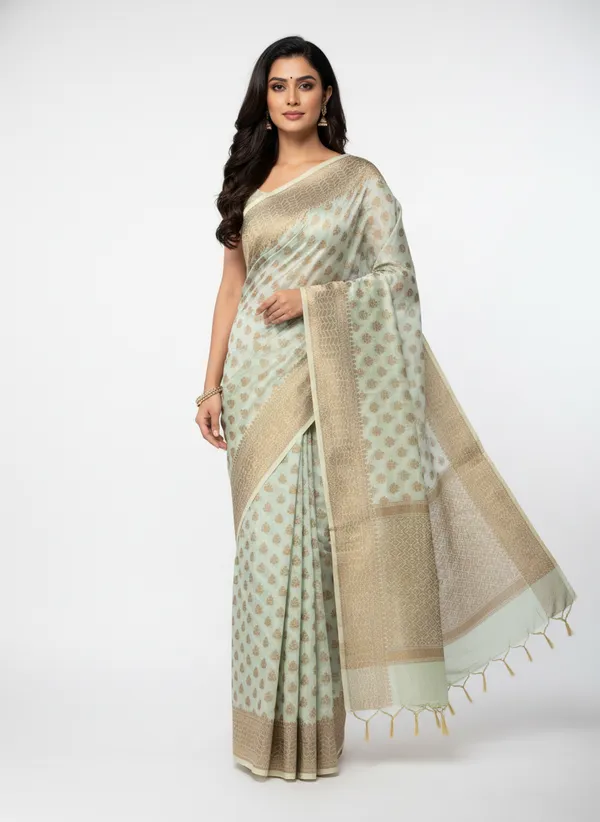 Pista_Banarasi_Kota_Silk_Zari_Weaved_Saree