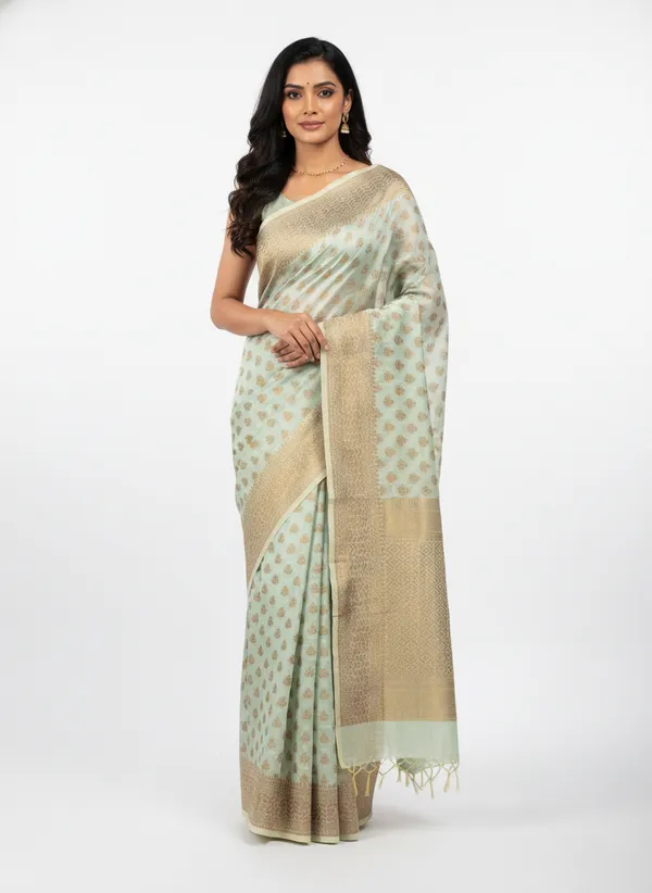 Pista_Banarasi_Kota_Silk_Zari_Weaved_Saree