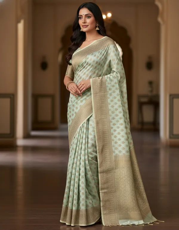 Pista_Banarasi_Kota_Silk_Zari_Weaved_Saree
