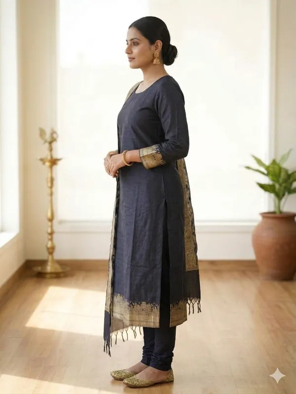 Black_Banarasi_Unstitched_Suit_Fabric_|_Cotton_Silk_Dress_Material_with_Zari_Weaving